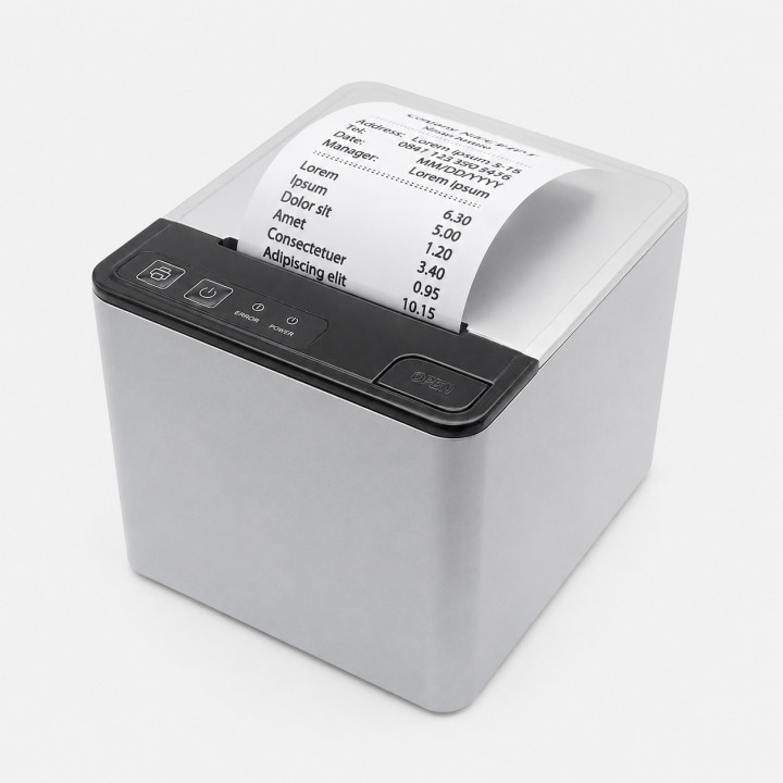 AB-Q809K Thermodrucker vorne rechts mit Bon