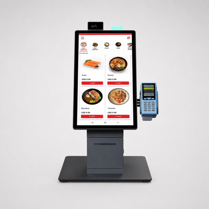 ZQ-TPR6 Kiosk für Self-Ordering als Desktop vorne