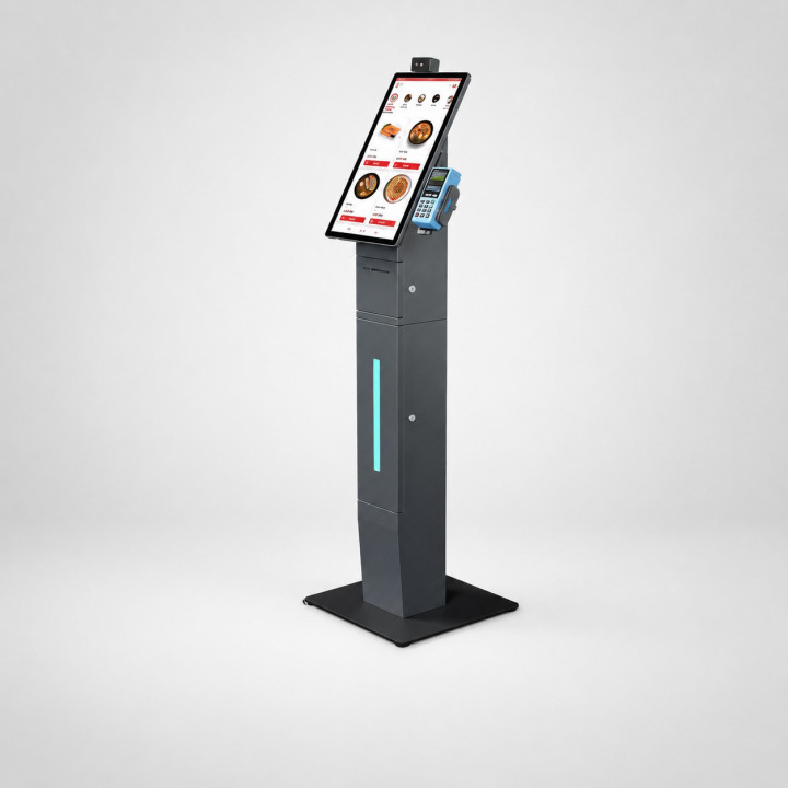 ZQ-TPR6 Kiosk for Self-Ordering with a stand front right